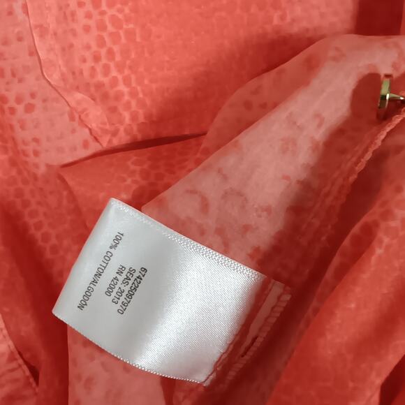 Jaclyn Smith Tunic Size Medium Orange Snake Print Button Down Long Sleeve Pocket - Picture 8 of 10